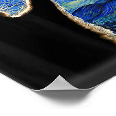 Poster Starry Night Cat, Van Gogh Amoureux des chats Cat  (Coin)