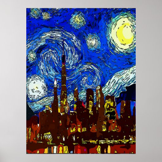 Poster Starry Night Chicago (Devant)