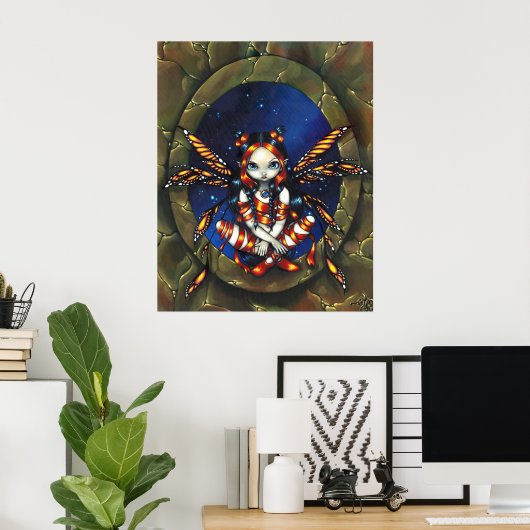 Poster Starry Night Fairy gothique imaginaire art Print (Bureau à domicile)
