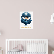 Starry Night Guardian Angel Art