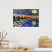 Poster Starry Night Lake Pontchartrain (Cuisine)