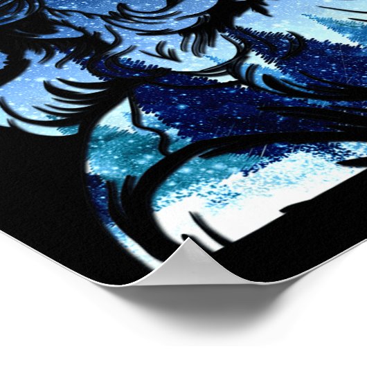 Poster Starry Night North Pôle Scenery Joyeux Noël Sa (Coin)