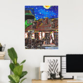 Poster Starry Night Old Black Smith Shop (Bureau à domicile)