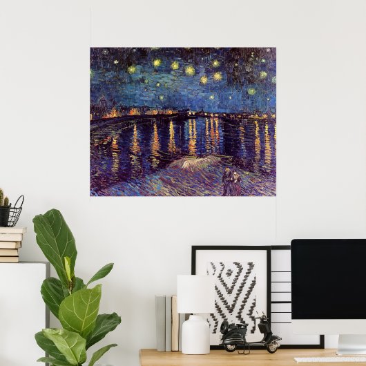 Poster Starry Night Over the Rhone par Vincent van Gogh (Bureau à domicile)