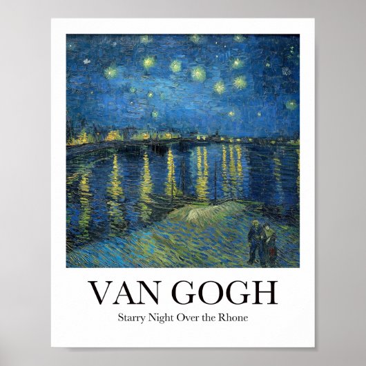 Poster Starry Night Over the Rhone par Vincent van Gogh (Devant)
