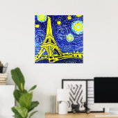 Poster Starry Night Paris France (Bureau à domicile)
