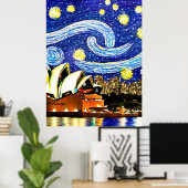Poster Starry Night Sydney Australie Opéra (Bureau à domicile)