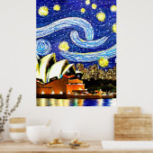 Poster Starry Night Sydney Australie Opéra (Cuisine)