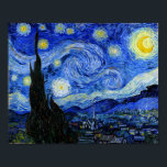 Poster Starry Night Van Gogh Art<br><div class="desc">Nuit étoilée, Vincent van Gogh. Vincent Willem van Gogh (30 mars 1853 - 29 juillet 1890) était un artiste postimpressionniste néerlandais. Certaines de ses peintures sont maintenant parmi les oeuvres d'art les plus connues, les plus populaires et les plus chers du monde. Vintage rétro mignon cool coloré belle et célèbre...</div>