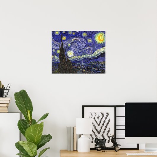 Poster Starry Night, Vincent Van Gogh. (Bureau à domicile)