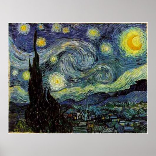 Poster Starry Night, Vincent van Gogh (Devant)