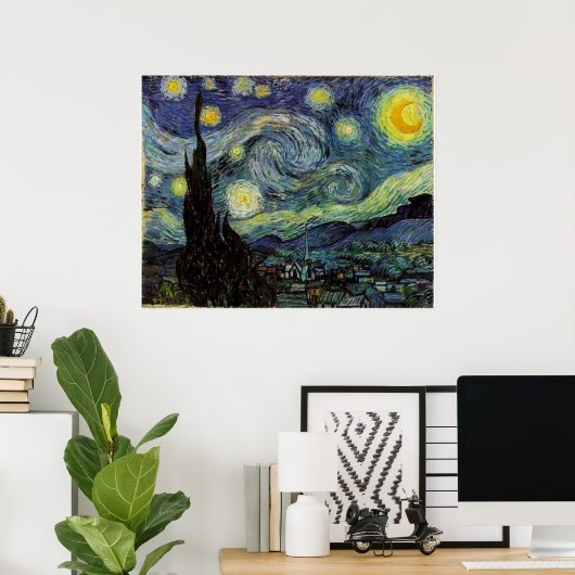 Poster Starry Night, Vincent van Gogh (Bureau à domicile)