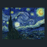 Poster Starry Night Vincent van Gogh Art Peinture<br><div class="desc">Vincent van Gogh (Néerlandais, 1853 - 1890) Starry Night, 1889, Huile sur toile Non encadré : 73 × 92 cm (28, 7 × 36, 2 po) Ce tableau représente la vue depuis la fenêtre est de la chambre d'asile de Van Gogh à Saint-Rémy-de-Provence, il ajoute un village aménagé. Il est...</div>