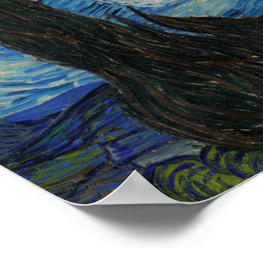 Poster Starry Night Vincent Van Gogh Cute Cat Kitten (Coin)