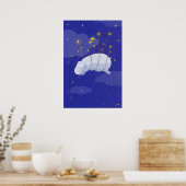Poster Starry Starry Hippo, un billet d'illustration pour (Cuisine)