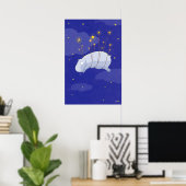 Poster Starry Starry Hippo, un billet d'illustration pour (Bureau à domicile)