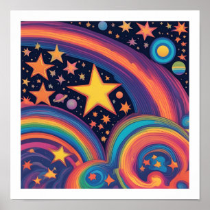 Poster Stars Moons & Rainbows