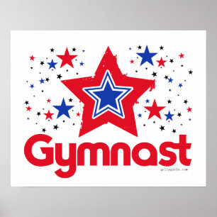 Poster Stars patriotiques Gymnastique par Golly Girls