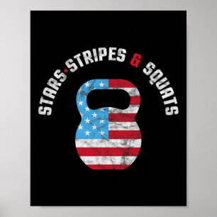 Poster Stars Stripes And Squad Gym Usa Drapeau 4th J