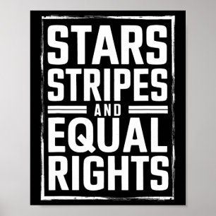 Poster Stars Stripes Et Égalité Des Droits 4 juillet Femi