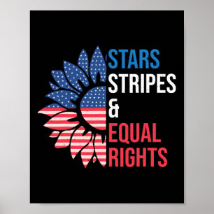 Poster Stars Stripes Et Égalité Des Droits 4 juillet Femm