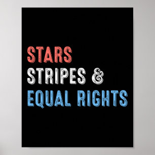 Poster Stars Stripes Et Égalité Des Droits 4 juillet Femm