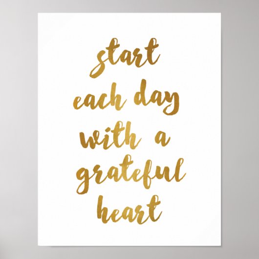 Poster Start each day with a grateful heart - Art Print (Devant)