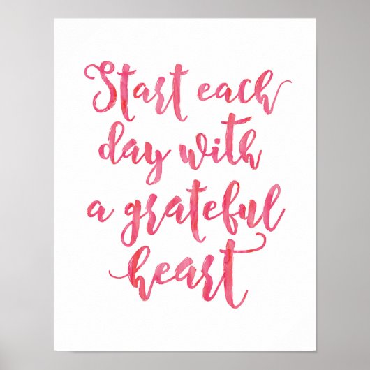 Poster Start each day with a grateful heart print (Devant)