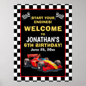 Poster Start Your Engines! Fun Racing Driver Birthday Boy (Devant)