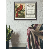 Poster State Bird Collection, Cardinal, personnalisable