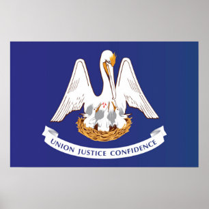 Poster State Flag of Louisiana, USA