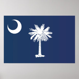Poster State Flag of South Carolina, USA
