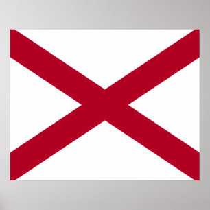 Poster State of Alabama Flag