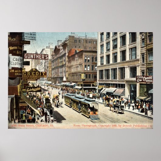 Poster State St Chicago IL Vintage 1905 (Devant)