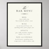 Poster STATELY Bar Menu Wedding Sign (Devant)