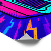 Poster Statement Glitch City Pop Art Home Decor Print (Coin)