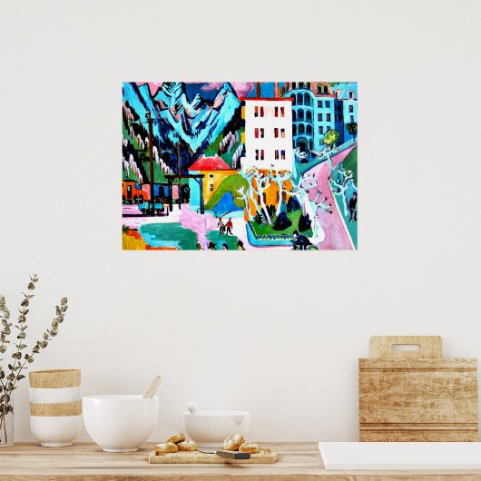 Poster Station à Davos, peinture Ernest Ludwig Kirchner (Cuisine)