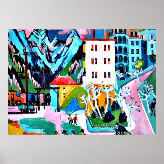Poster Station à Davos, peinture Ernest Ludwig Kirchner (Devant)