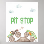 Poster Station alimentaire Green Monster Trucks Party (Devant)