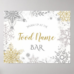 Poster Station alimentaire Winter Wonderland Silver Gold
