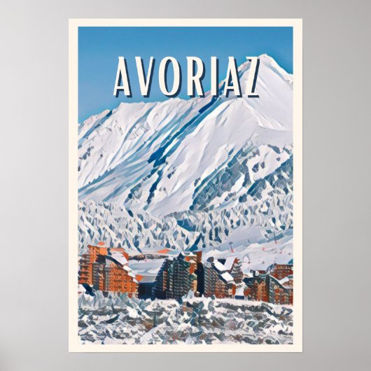 Poster Station Avoriaz de ski (Devant)
