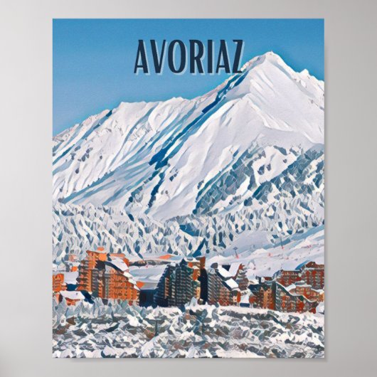 Poster Station Avoriaz de ski (Devant)