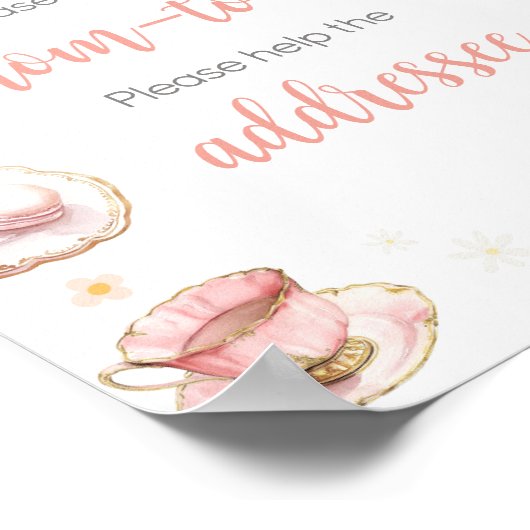 Poster Station Baby shower Enveloppe Pique-nique Bébé Bru (Coin)