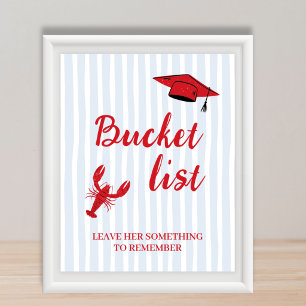 Poster Station Bucket List Écrevisses Rouge & Bleu Remise