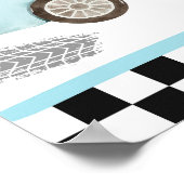 Poster Station d'alimentation Blue Race Car Deux Annivers (Coin)