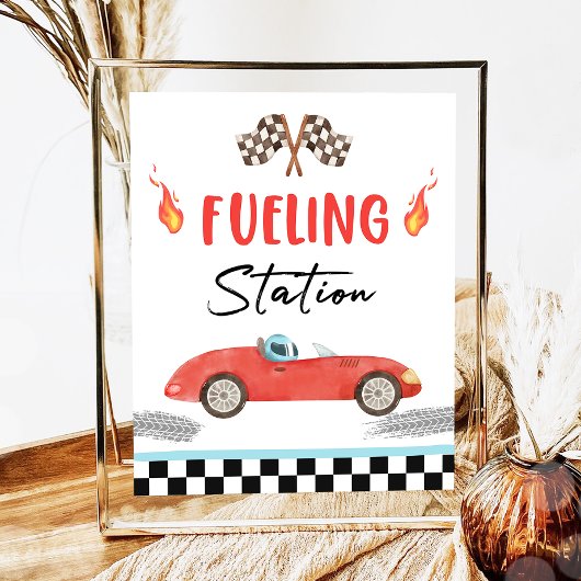 Poster Station d'alimentation Red Race Car Deux Anniversa
