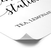 Poster Station de boisson élégante Black Calligraphy (Coin)