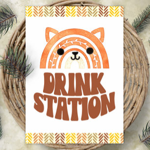 Poster Station de boissons 5x7 Anniversaire Renard Boho W