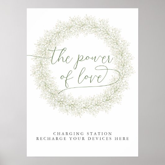 Poster Station de charge Baby's Breath Bridal Shower (Devant)