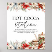 Poster Station de Chocolat Chaud Fête de Thé de Noël des (Devant)